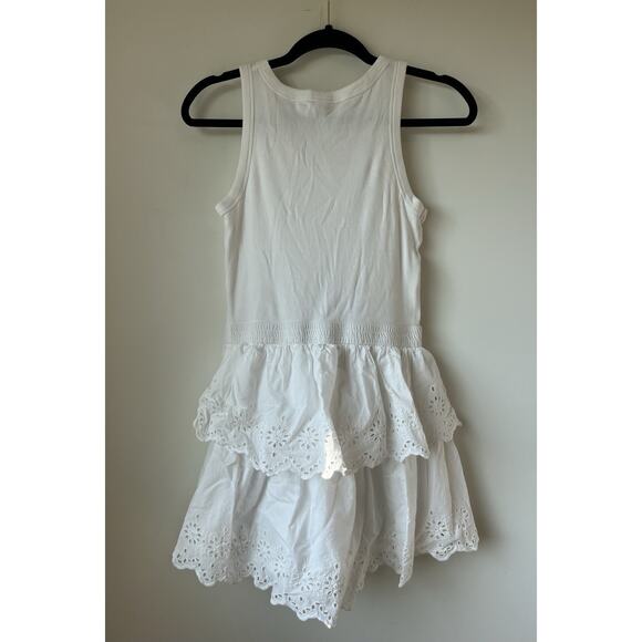 Kids Eyelet Tiered White Dress | Gap XXL - Picture 3 of 6